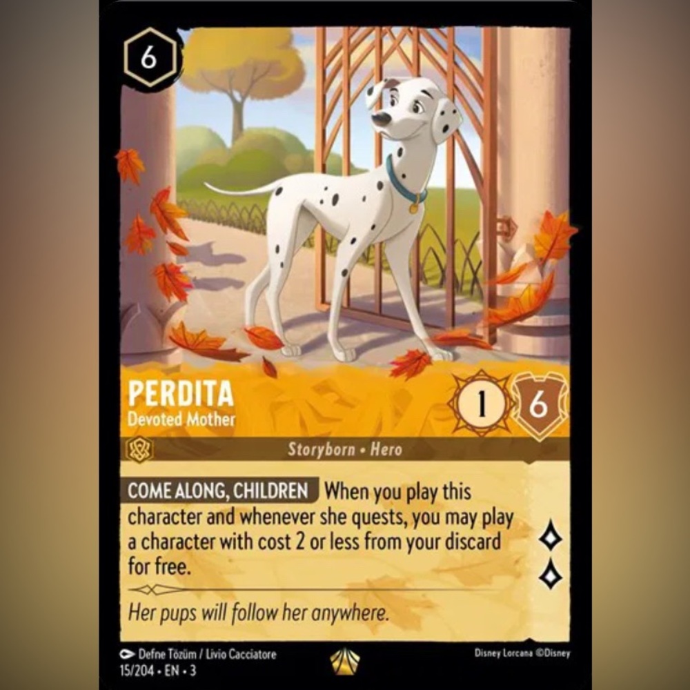 Lorcana Perdita Devoted Mother Legendary Card 15/204 EN 3 Non Foil